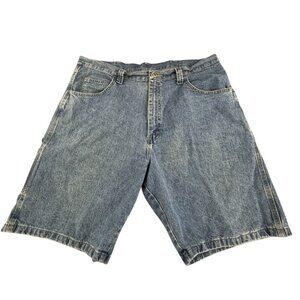 Vintage Wrangler Carpenter Denim Shorts Size 38 Mens Blue Casual Workwear